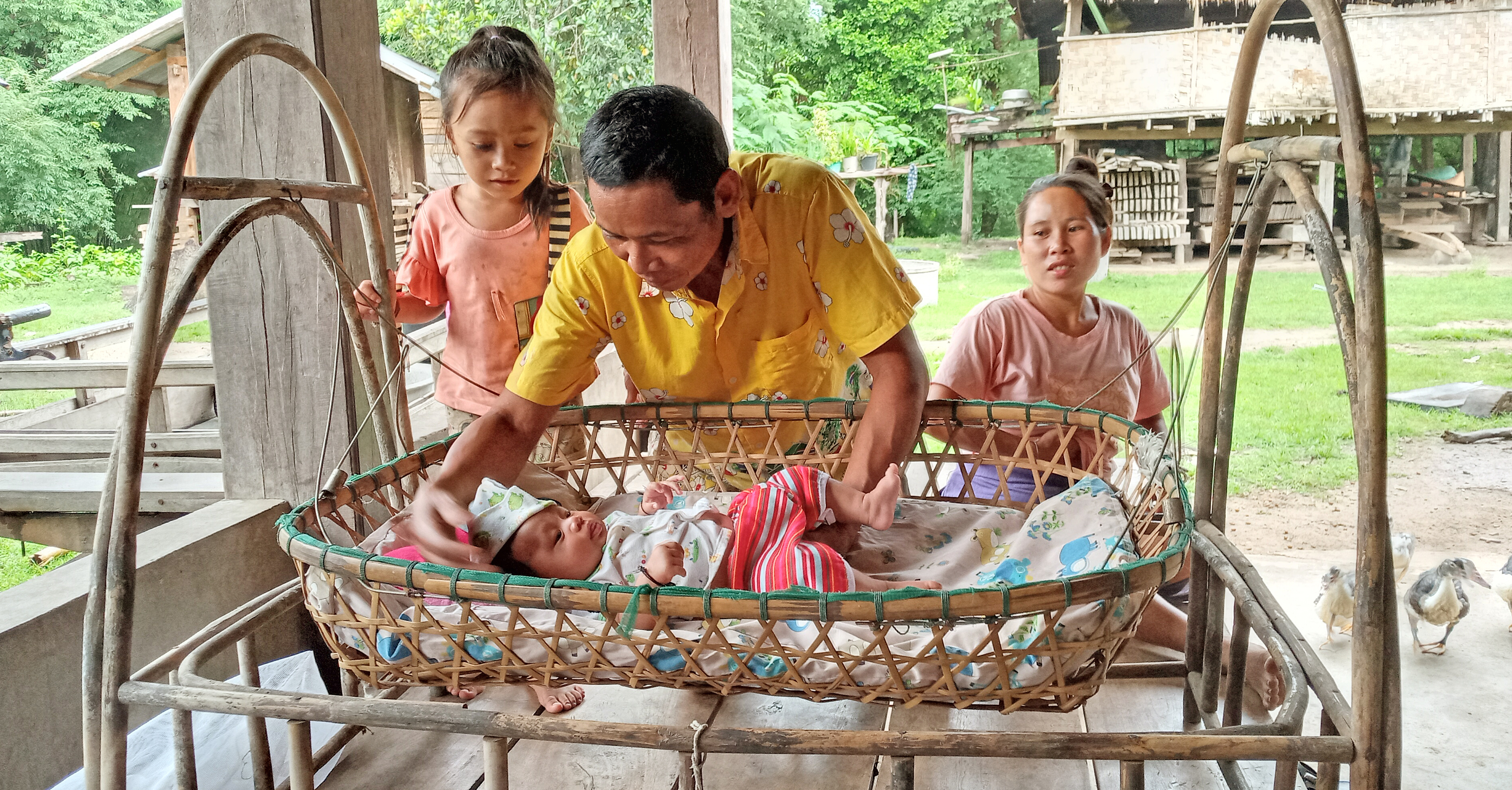 Nounthar and his family in Phalanxay district