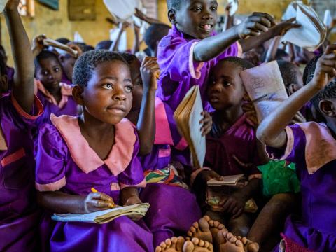 children in classroom in Africa