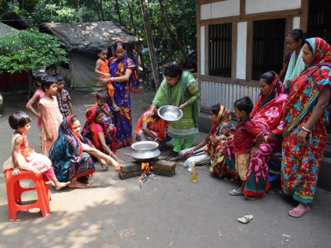 Women in Bangladesh participate in nutritional training as part of World Vision's child sponsorship programme