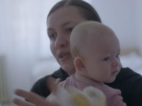 Tetiana fled Ukraine with her 5-month-old daughter, nephew and mother. Now they are safe in Romania, but she wonders how they will survive without resources. 