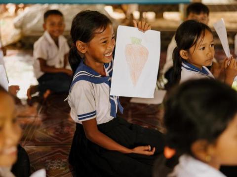 Children from Cambodia at school