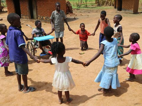 Children in Uganda play together