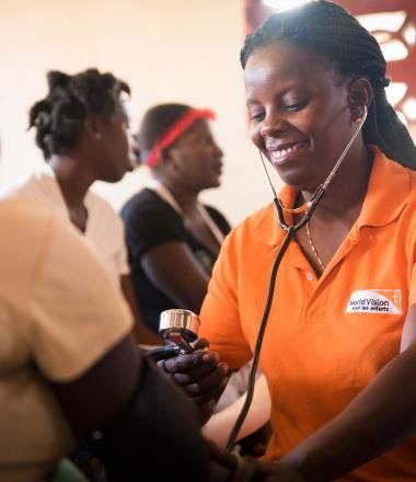 A World Vision Haiti health worker