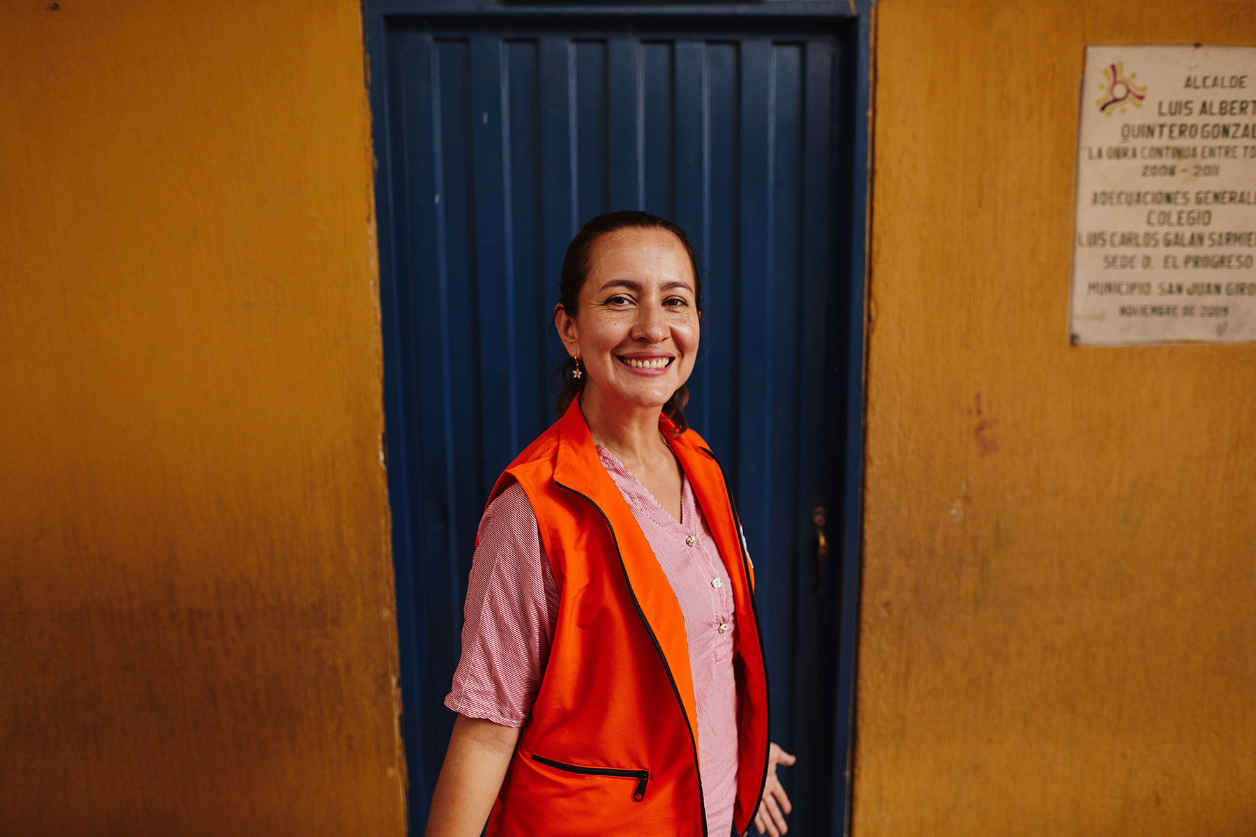 A World Vision Colombia employee smiles