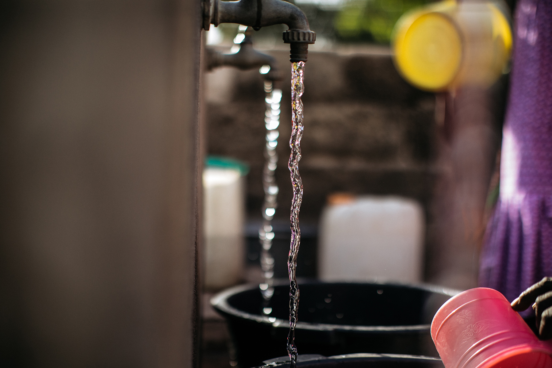 A faucet with clean water in Africa
