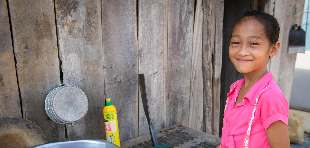 Khmer girl smiles at camera