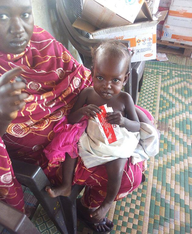 Taja, when she was brought into a World Vision clinic, suffering from severe acute malnutrition