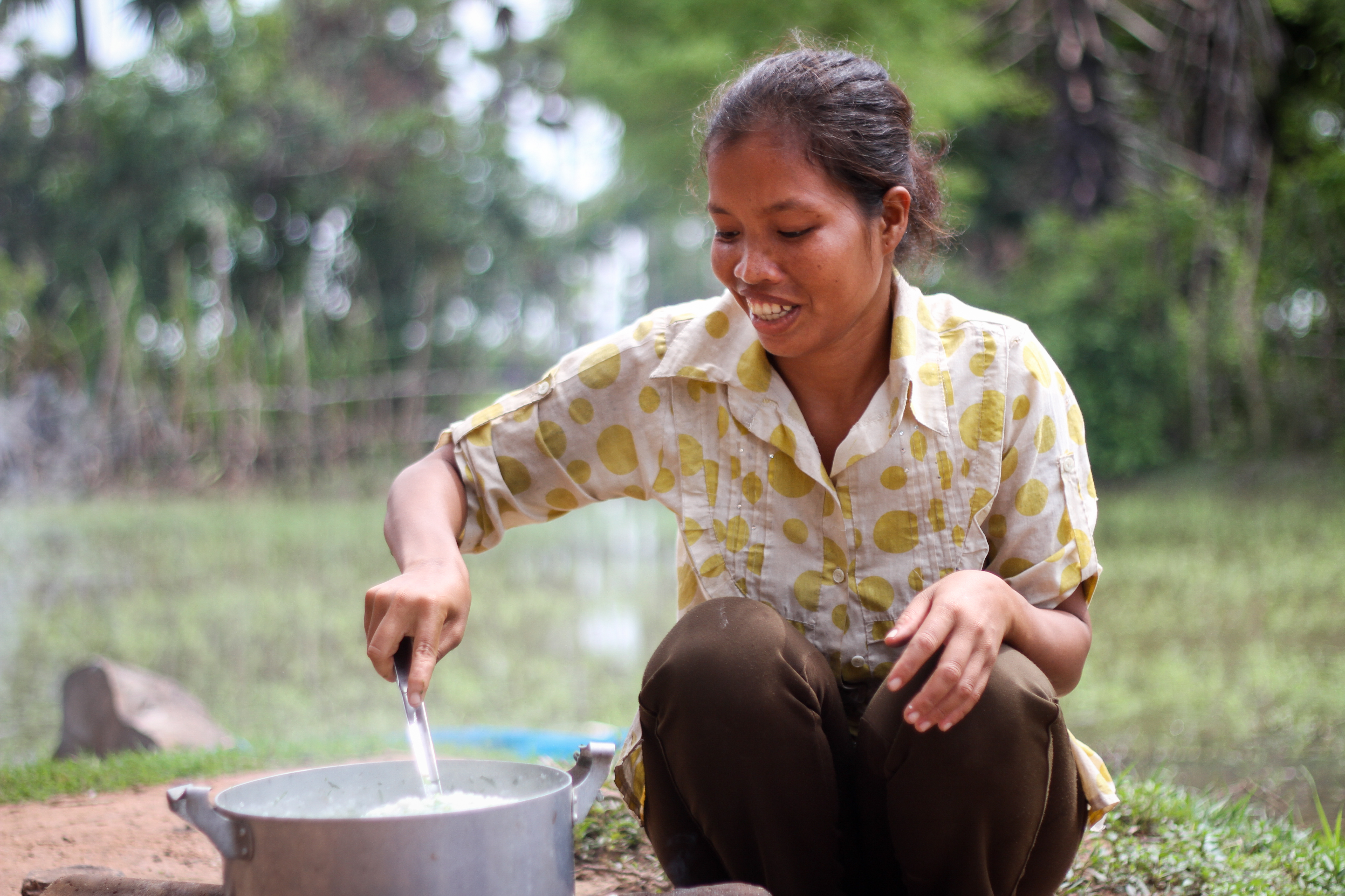 Mother cooking food