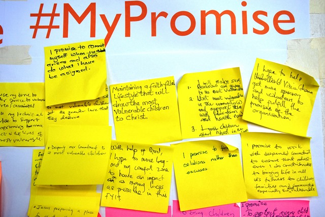 Some promises from staff on how to achieve "Our Promise 2030"