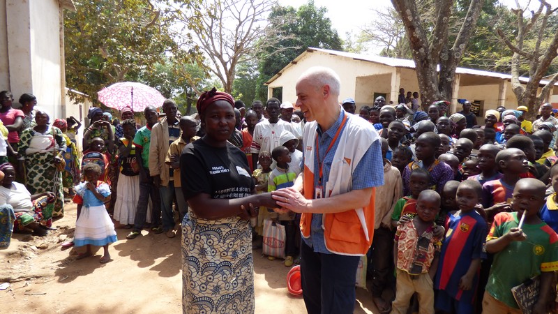 Justin meet Internal Displaced Persons in Bocaranga camp