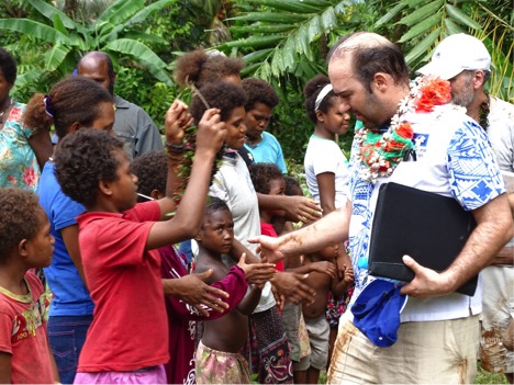 EU Chargé D'Affaires, Pavlos Evangelidis greeted by the Ra’a community