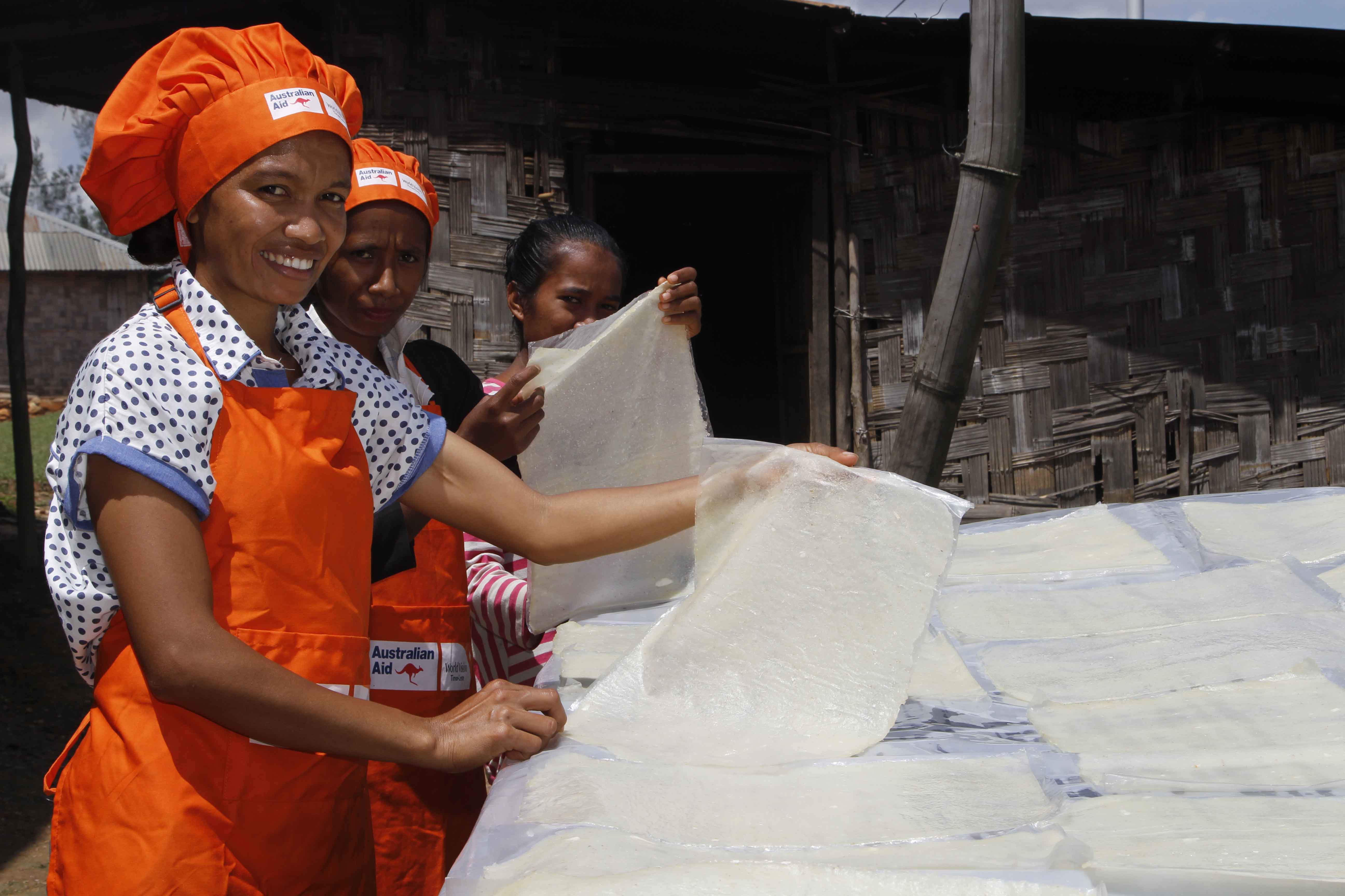 Terezinha's food processing group make crackers