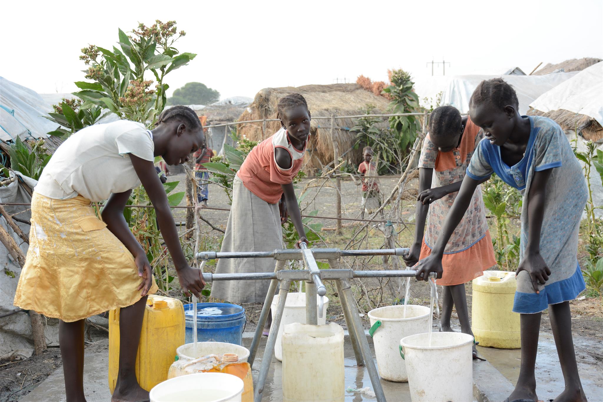 Girls at water point