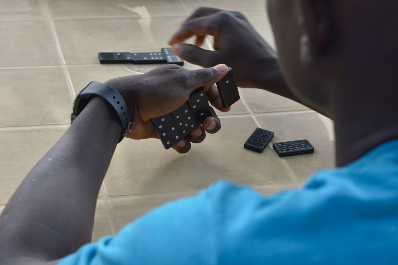 Children playing dominoes