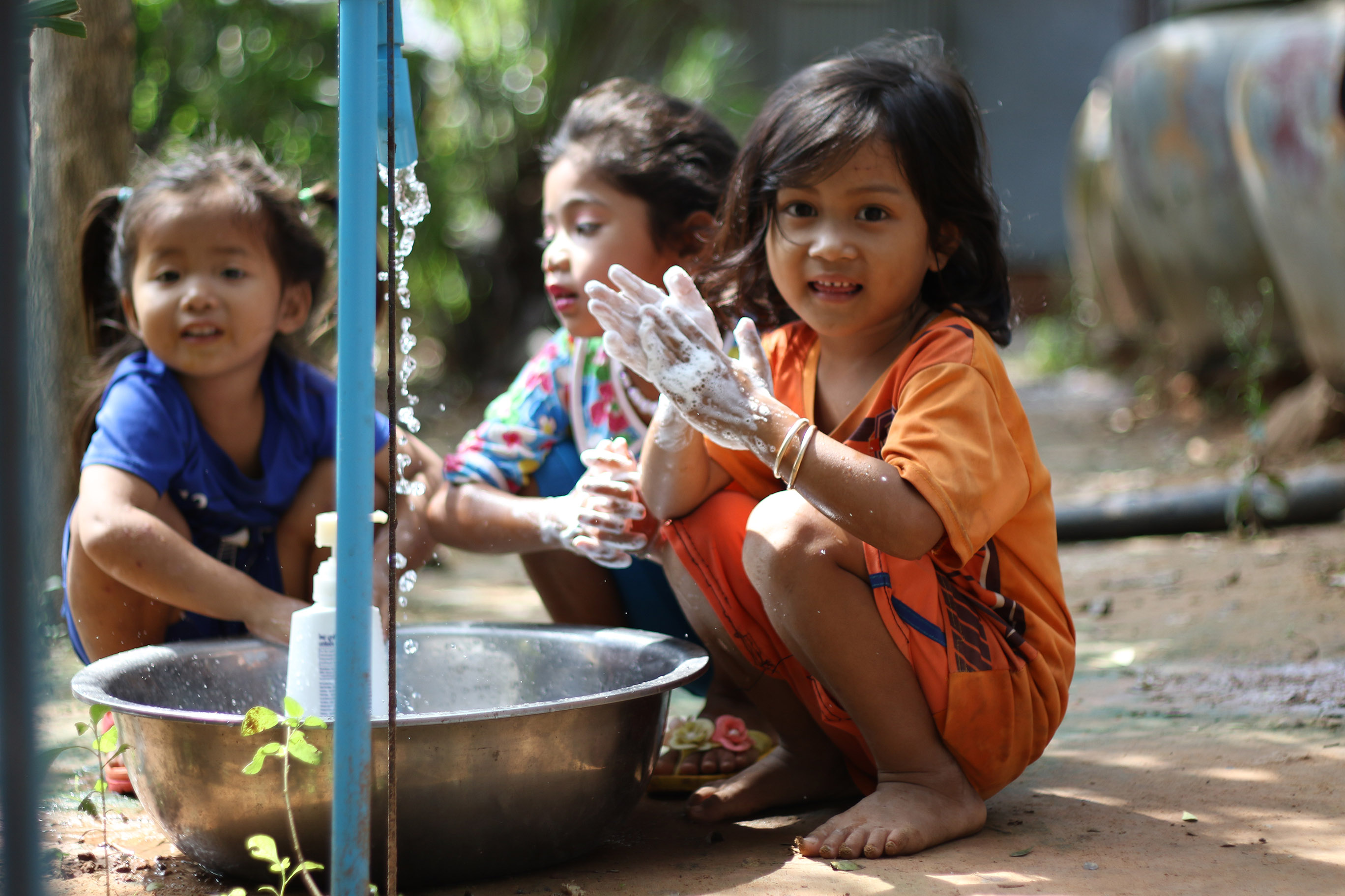 Children Practicing Hand Washing