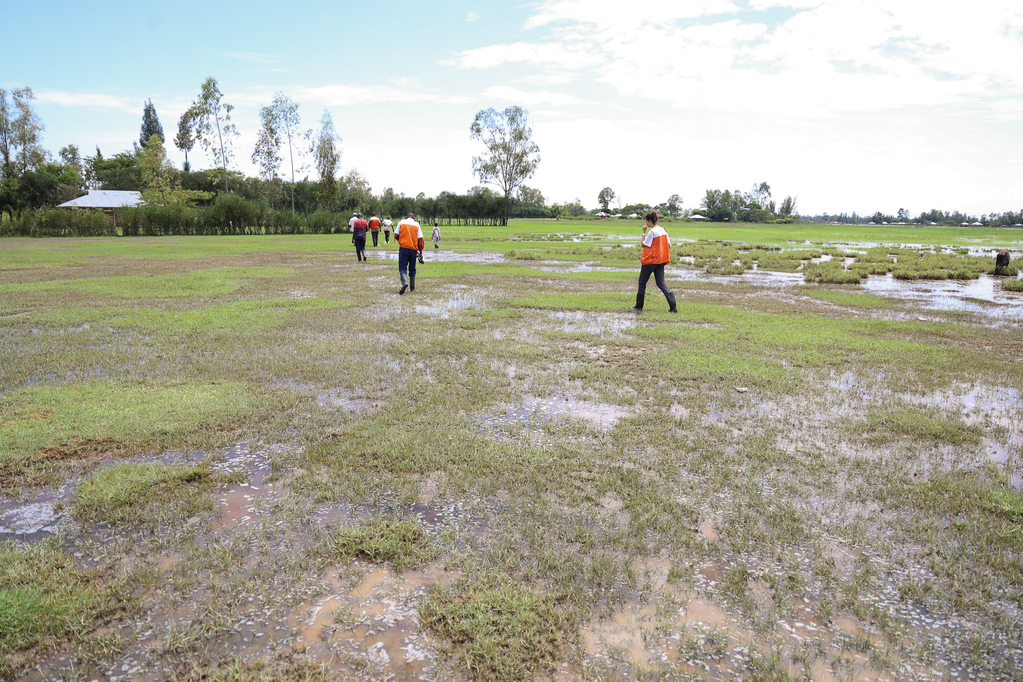 World Vision Kenya’s Flood Response team in Kobuya village conducting a rapid assessment of the flood situation in Kobuya in Rachuonyo Sub-County in Homabay County.