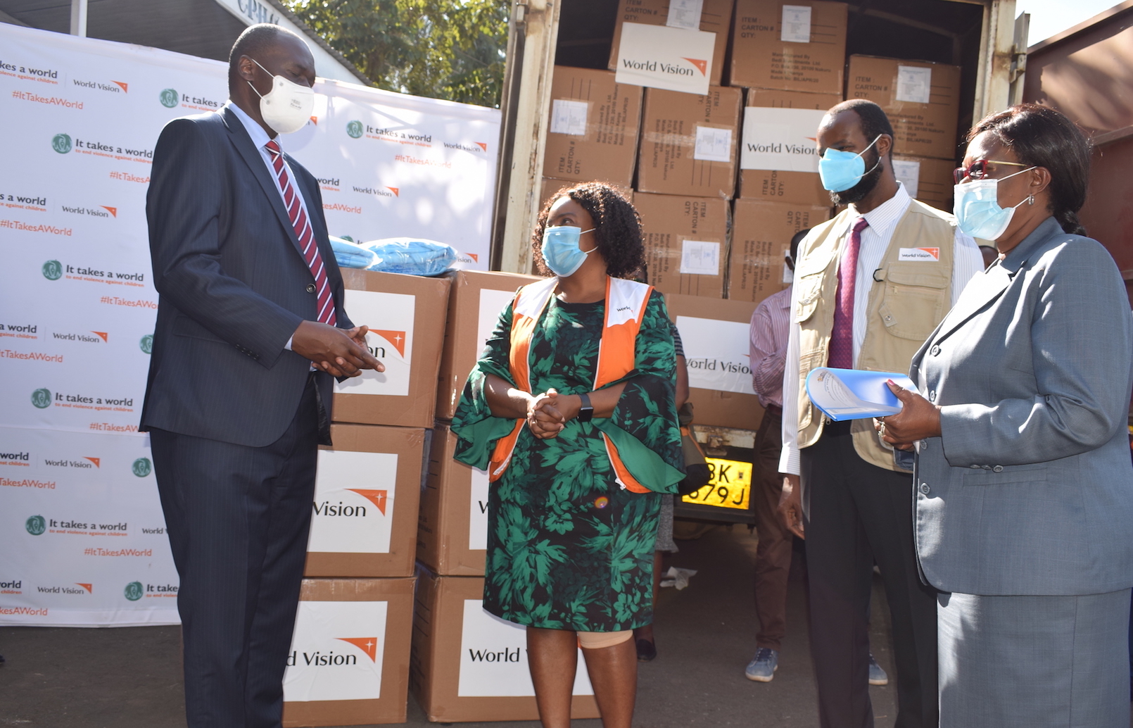 Dr. Patrick Amoth (the Acting Director General for the Ministry of Health), Lilian Dodzo (National Director of World Vision Kenya), Dr. Stephen Omollo (Vice President for World Vision in East Africa) and Dr Mary Nandili (the Director of Nursing Services at the Ministry of Health).