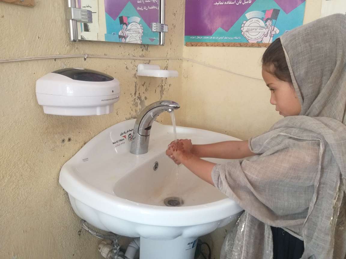 Handwashing facility for the children.
