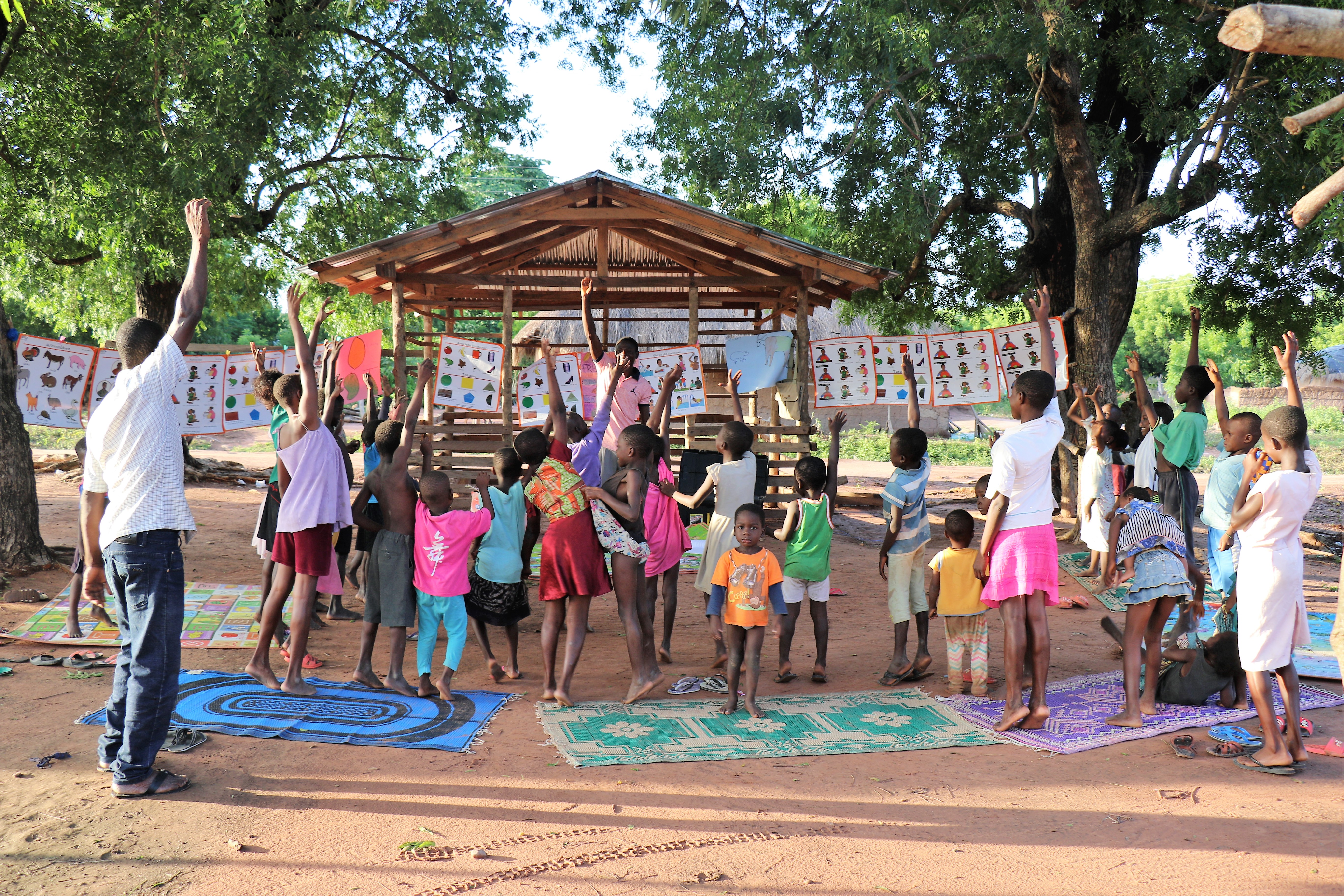 Children in Ghana having fun in literacy lessons