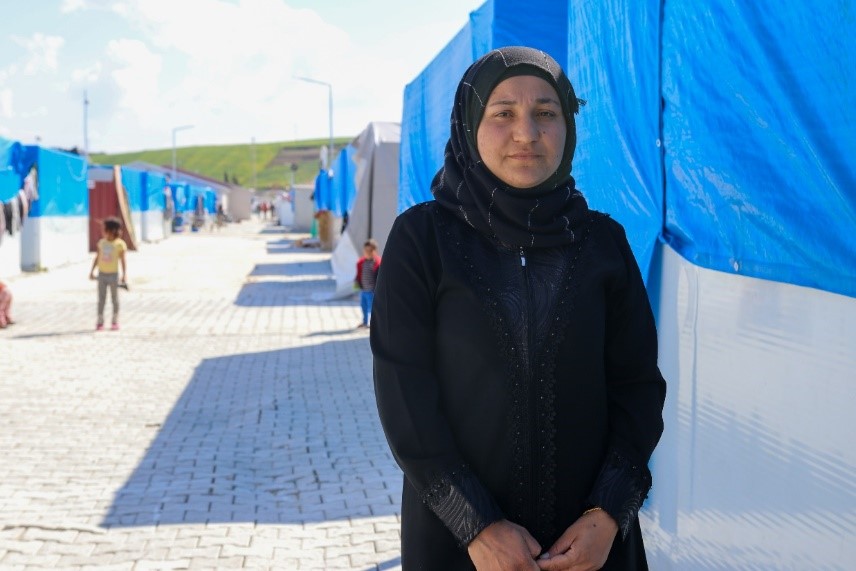 Hayat* in a temporary shelter World Vision Syria Response Partner, Support to Life