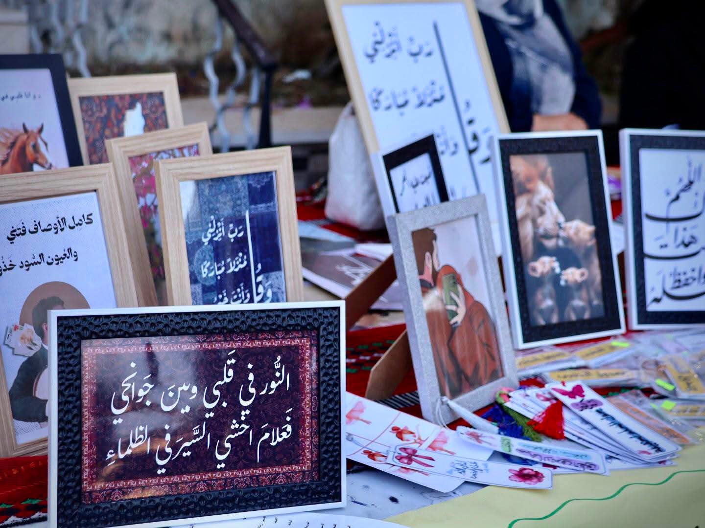 Handmade artwork and products displayed at Souq Al-Khair, which gave 30 home-based and small businesses an opportunity to showcase their work.