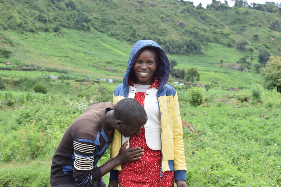 Meshack has vowed to offer support and protect his pregnant wife and their unborn child from harm or any form of stress. ©World Vision Photo/Sarah Ooko.