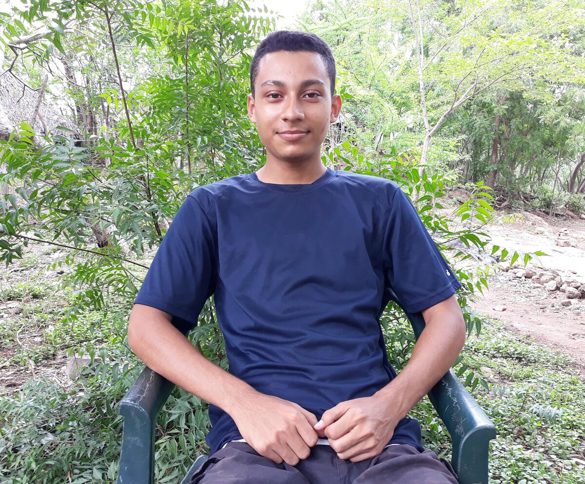 16-year-old Isaac, a hygiene brigadier in Nicargua.