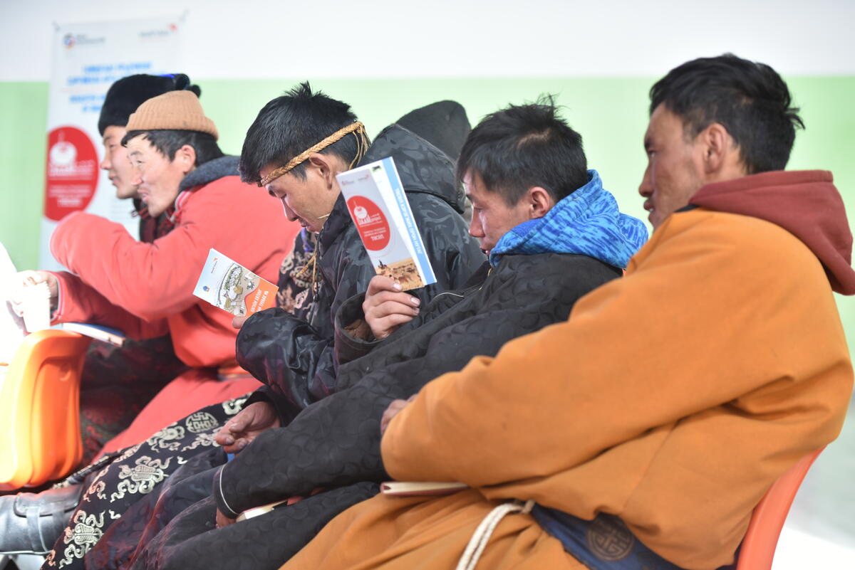 Mongolian men trained on how to best prepare for the dzud