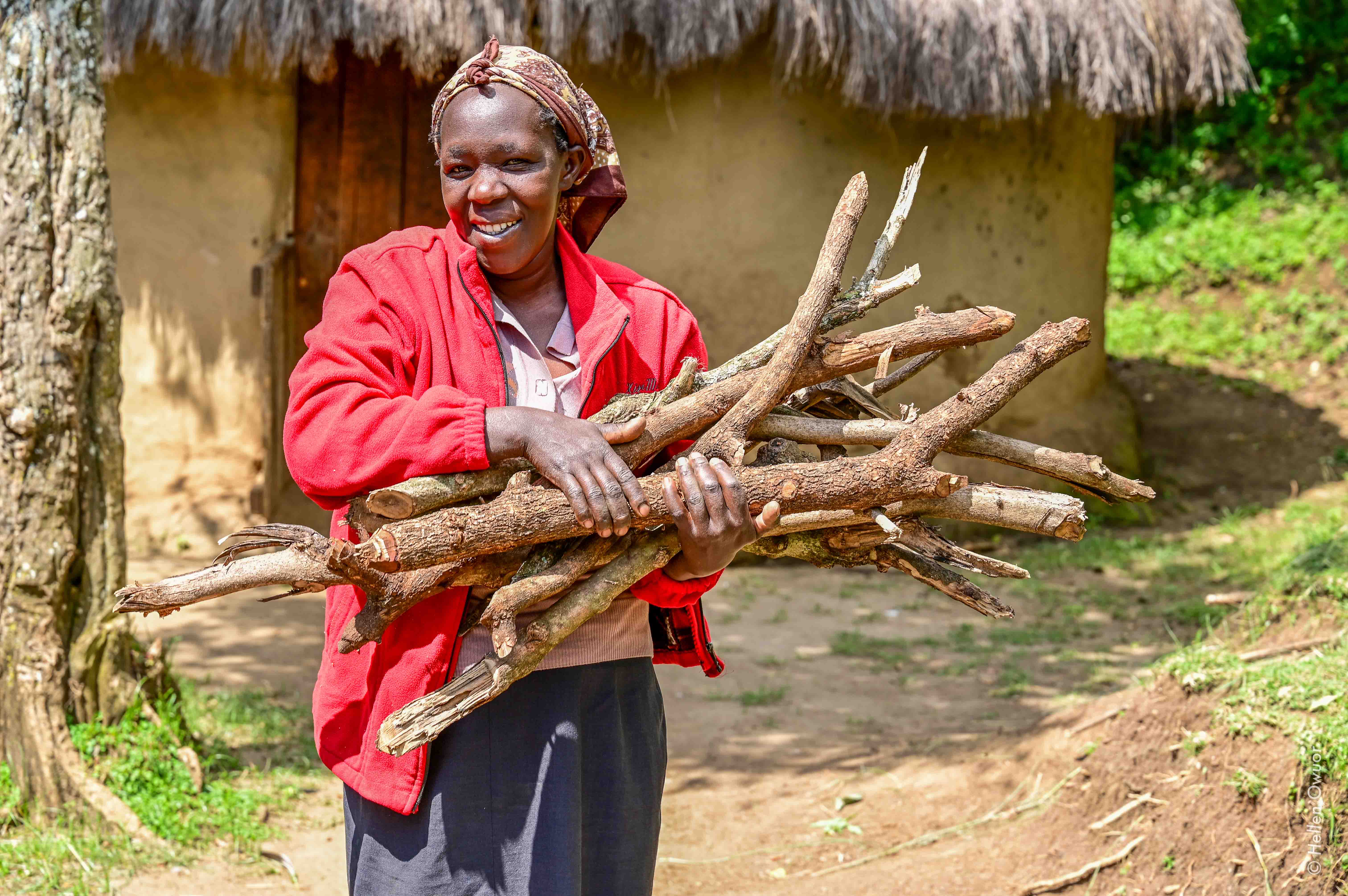 Within just a year of practicing FMNR, Scholastica began to see the benefits. She now has enough firewood at home and no longer walks long distances to find it. ©World Vision Photo/Hellen Owuor