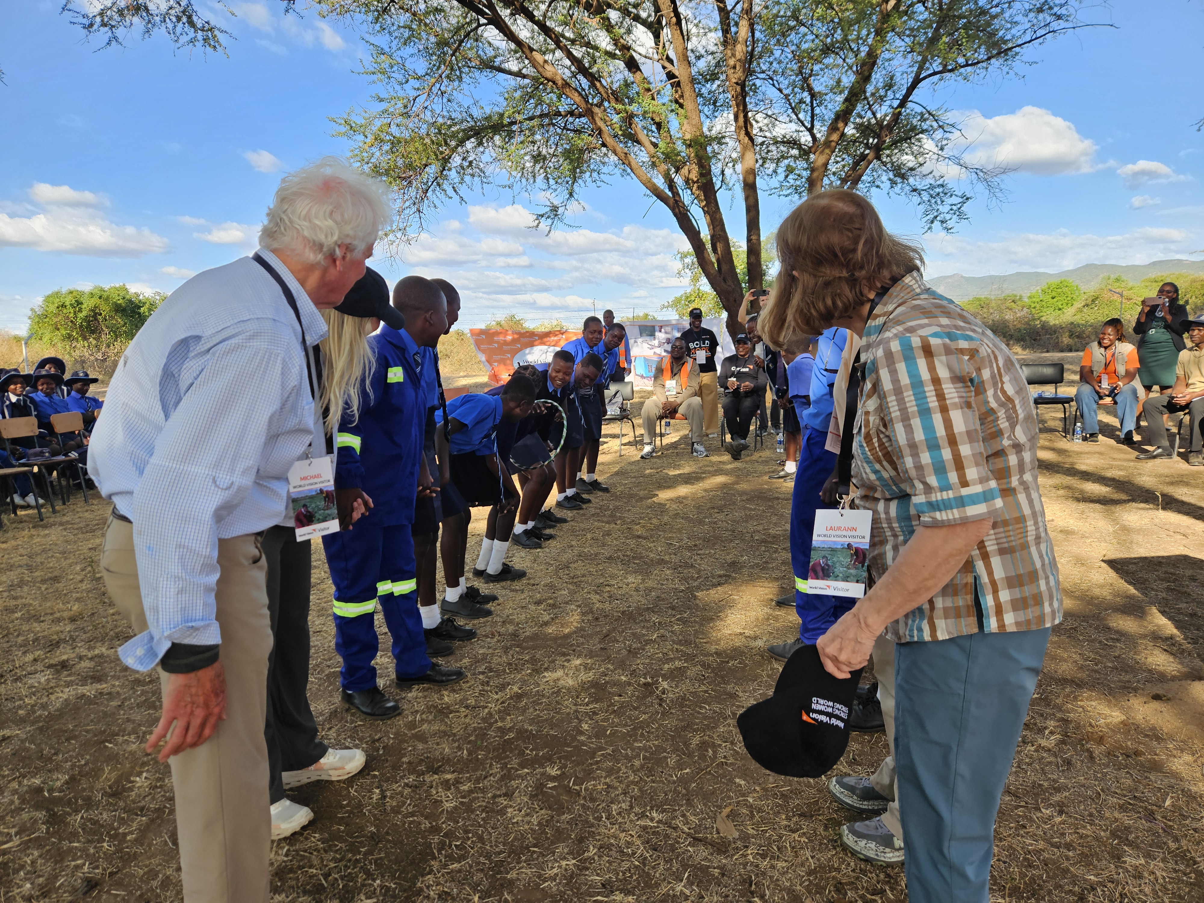 World Vision sponsors also spent time playing with children in Mbire