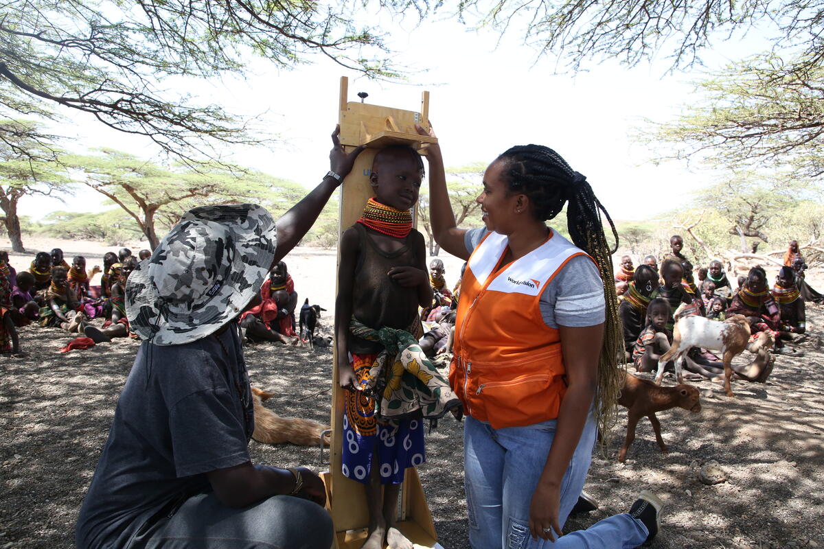Everlin working with community members in Marsabit Kenya
