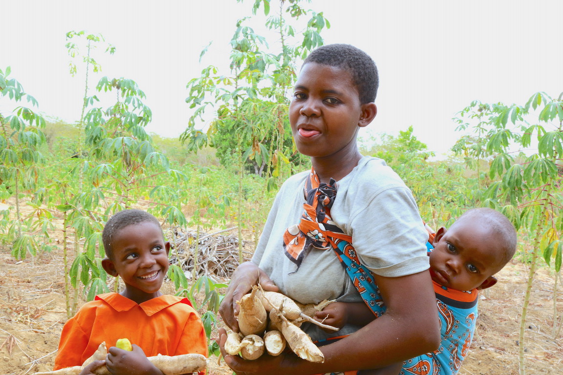 Pendo and her mother in the garden