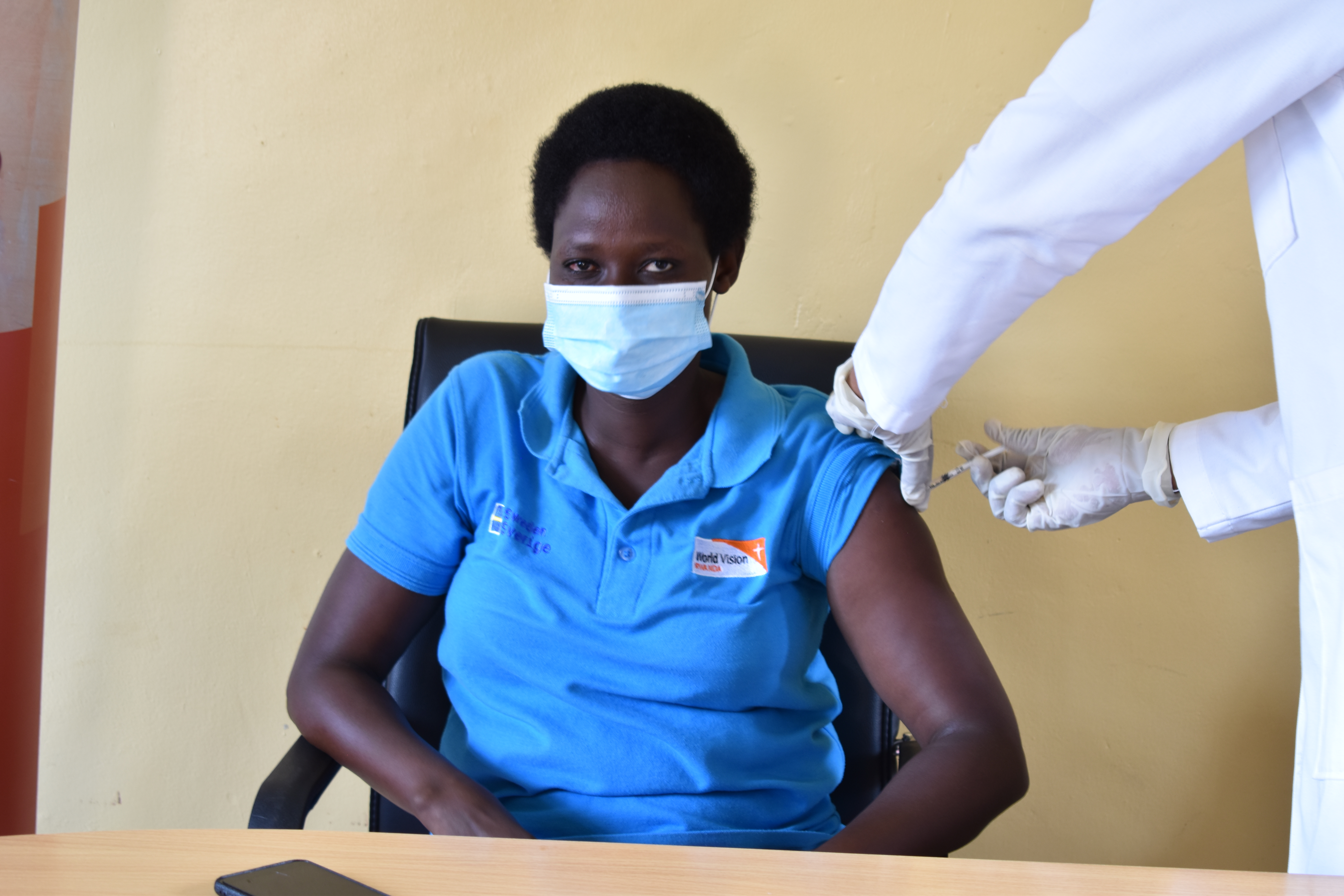 One of the frontline staff who received the vaccine