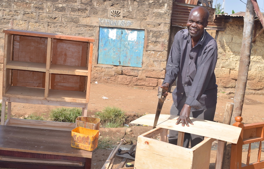 Julius was able to revive his carpentry business through the cash transfer he received from World Vision. ©World Vision Photo/Sarah Ooko.