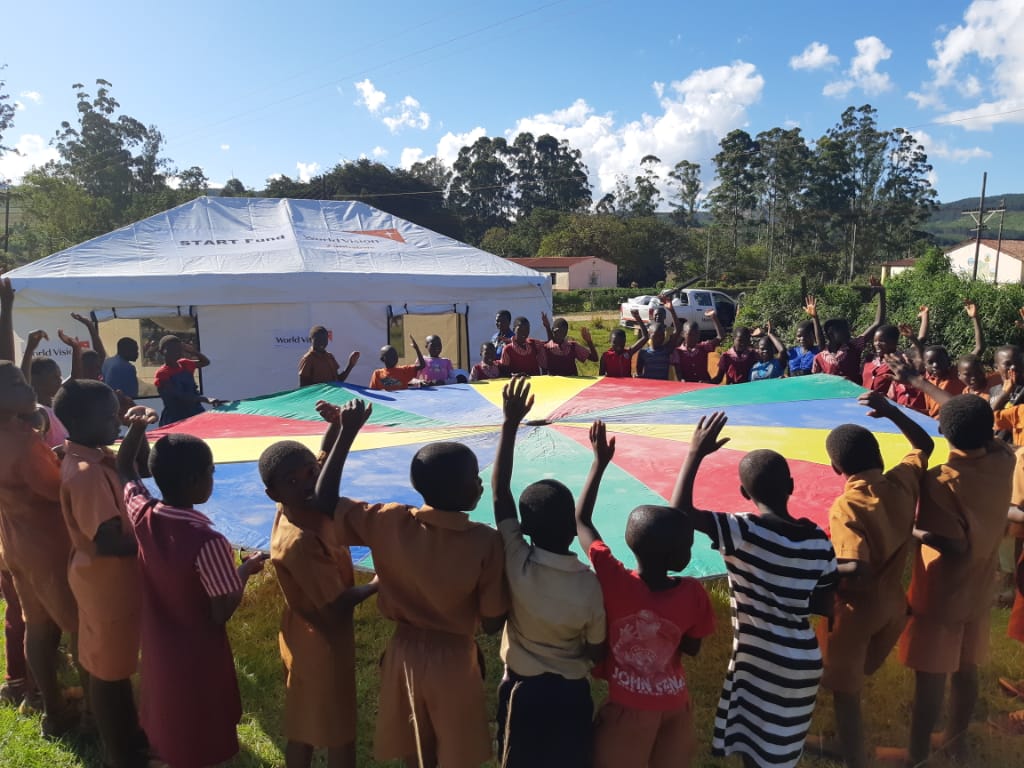 Children play and participate in activities, they also learn about their rights to health and protection.