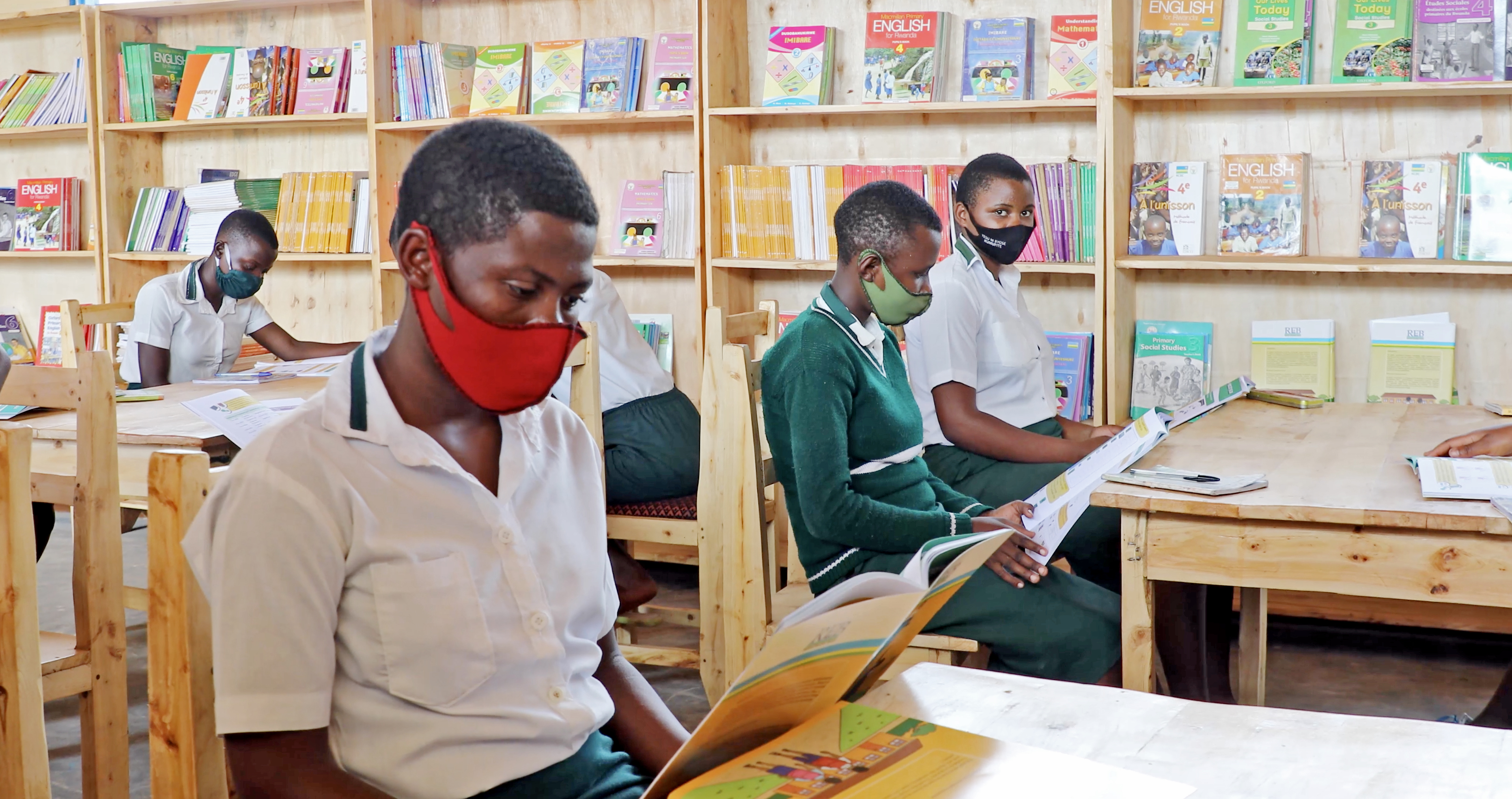 student reading in the new  library