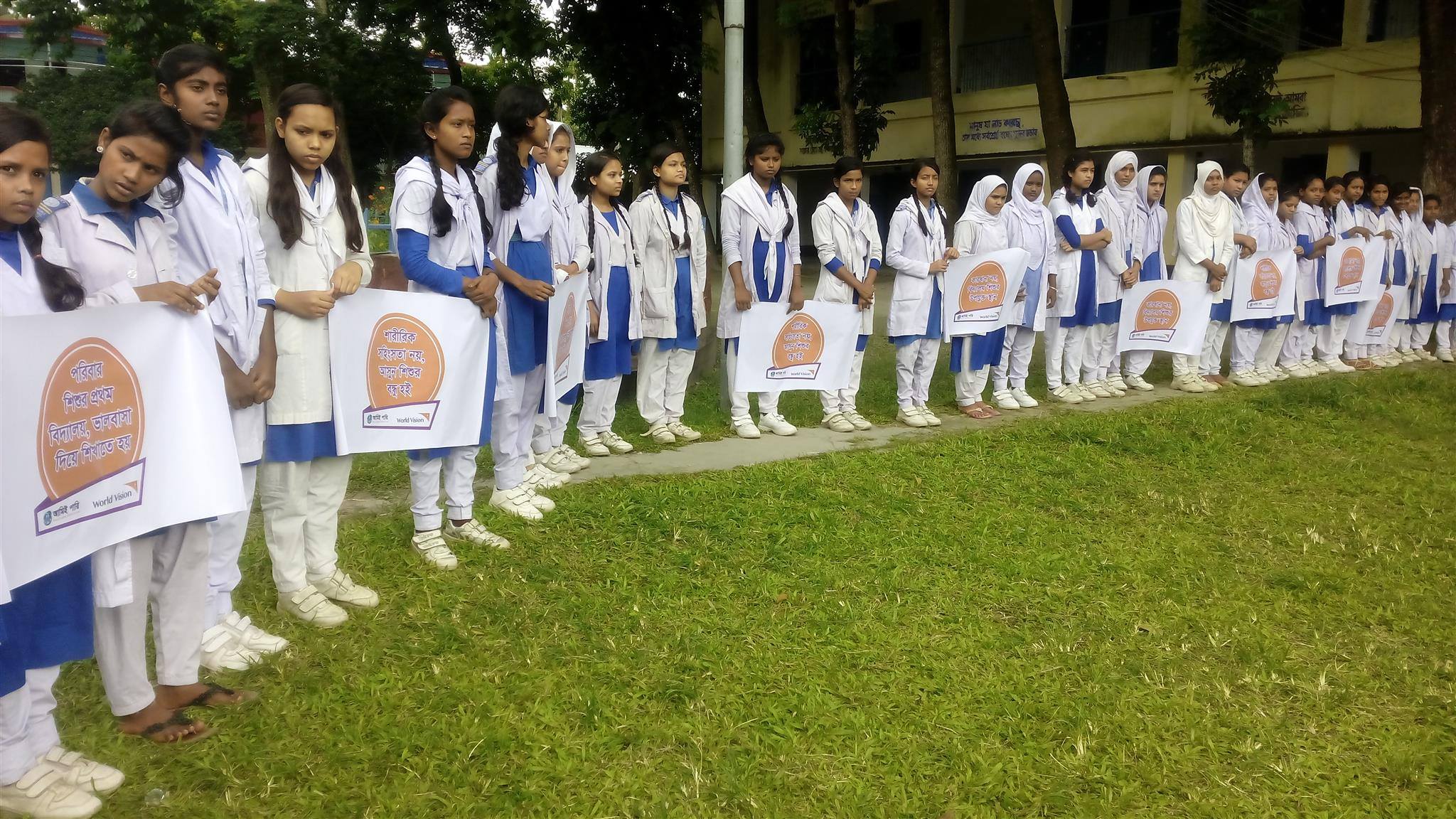 School students got assembled to talks about child violence