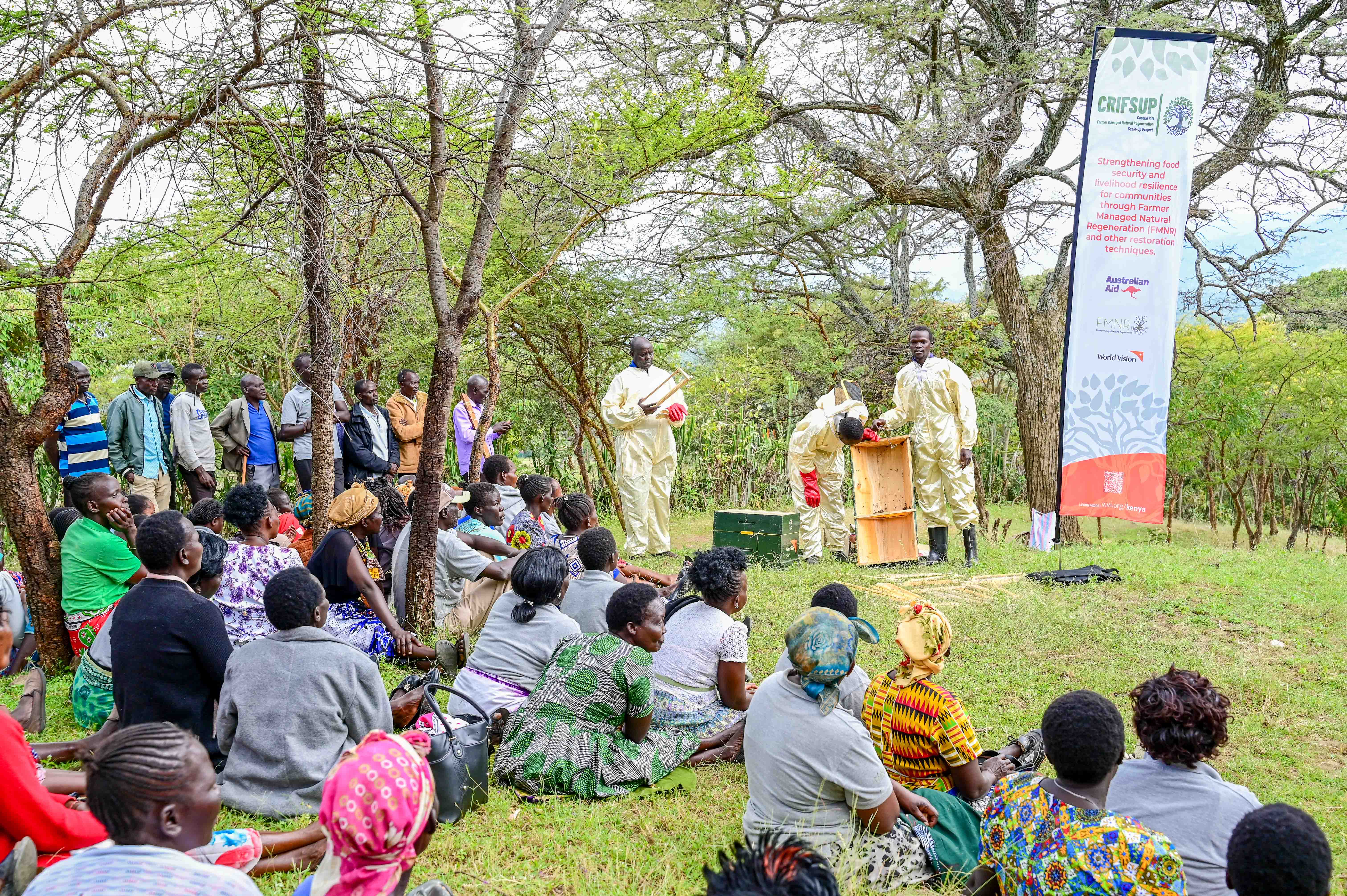Richard and his colleagues who attended the beekeeping training sensitizing farmers on best beekeeping practices. ©World Vision Photo/ Hellen Owuor