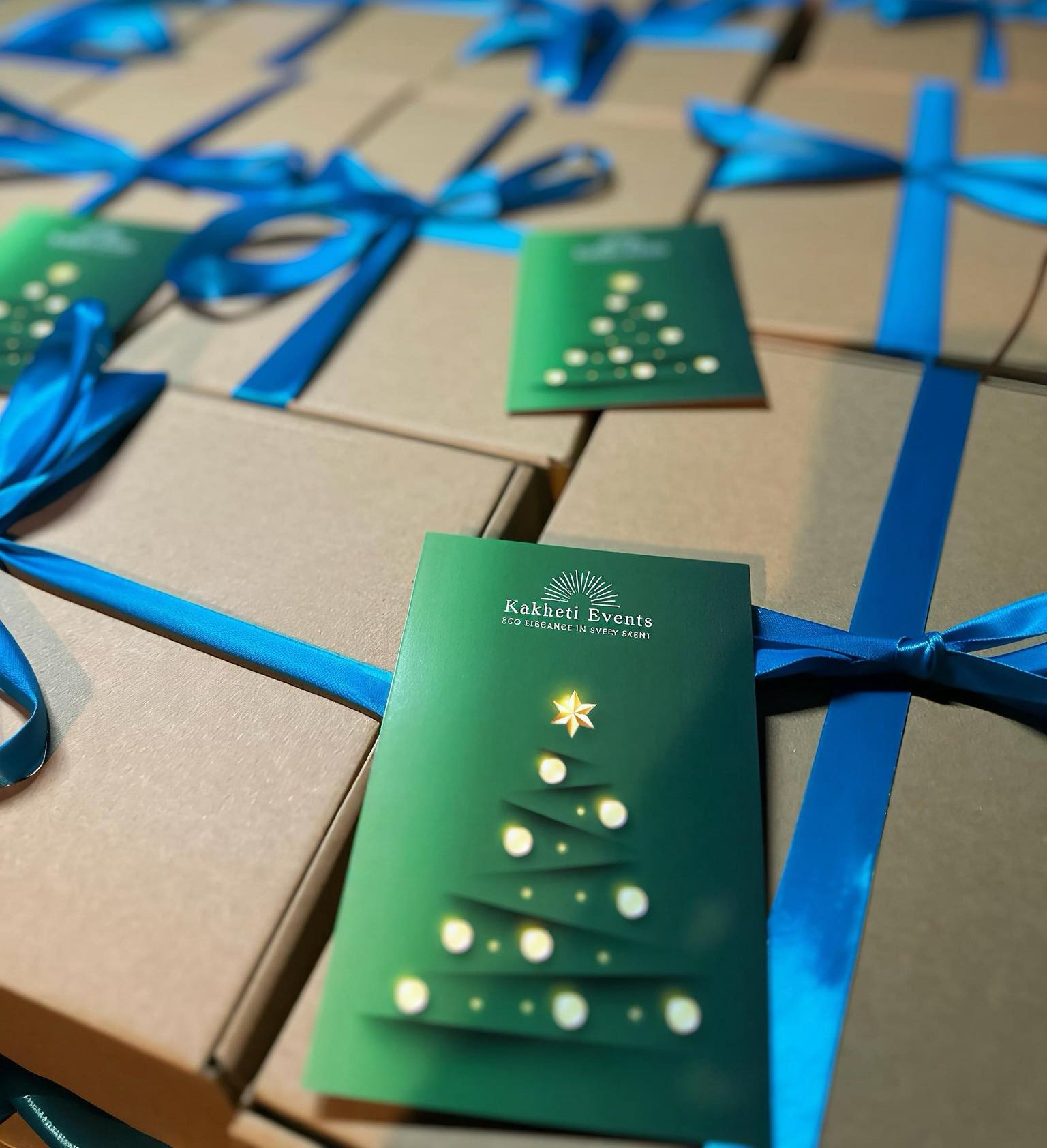Gift boxes prepared for local bank staff as part of a CSR initiative