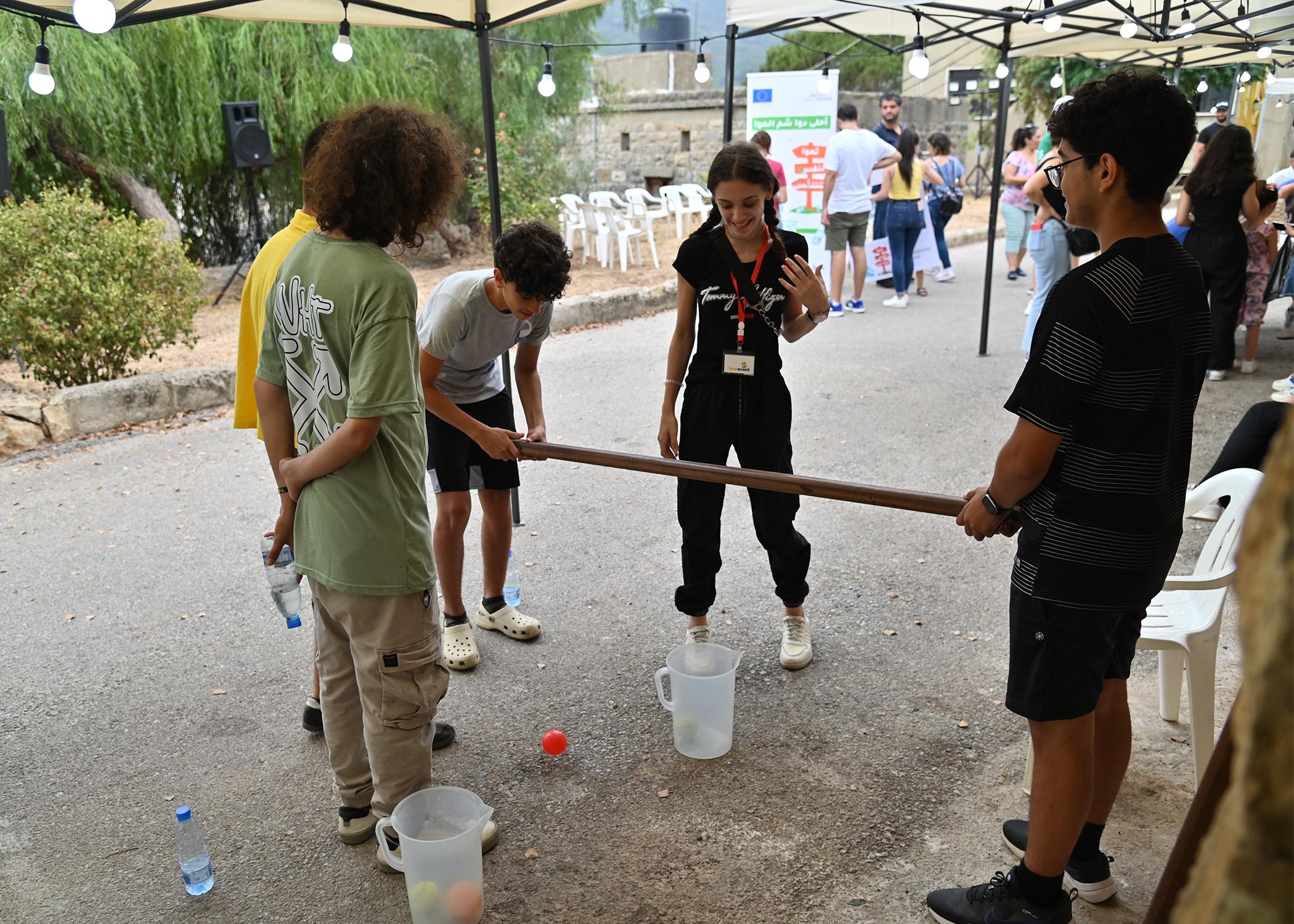 Children playing games instead of smoking