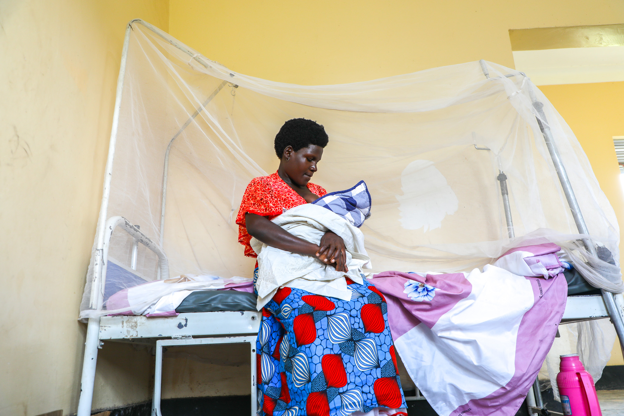 Gertrude nursing her new born baby.