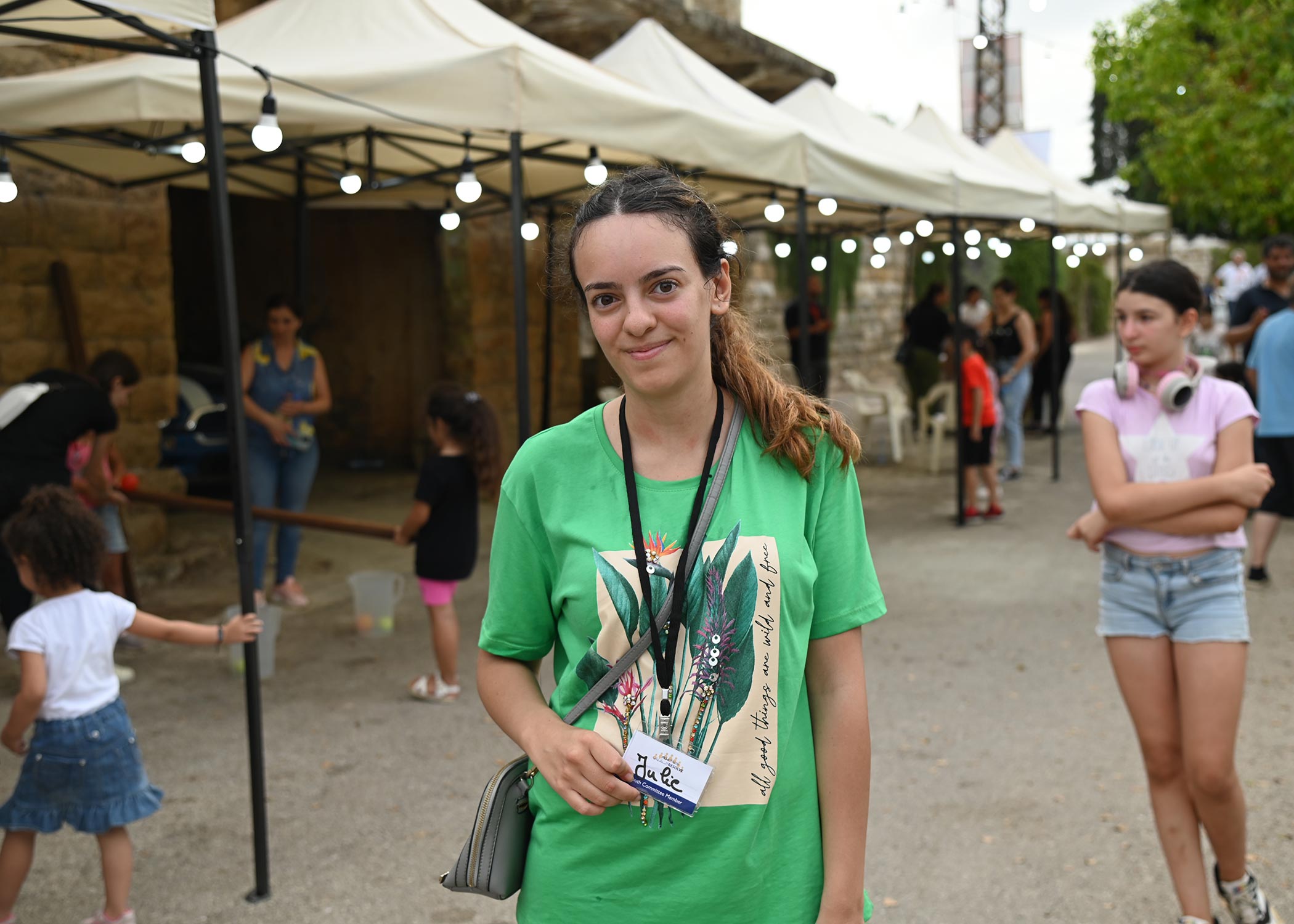 Julie a youth committee volunteer while organizing the event 