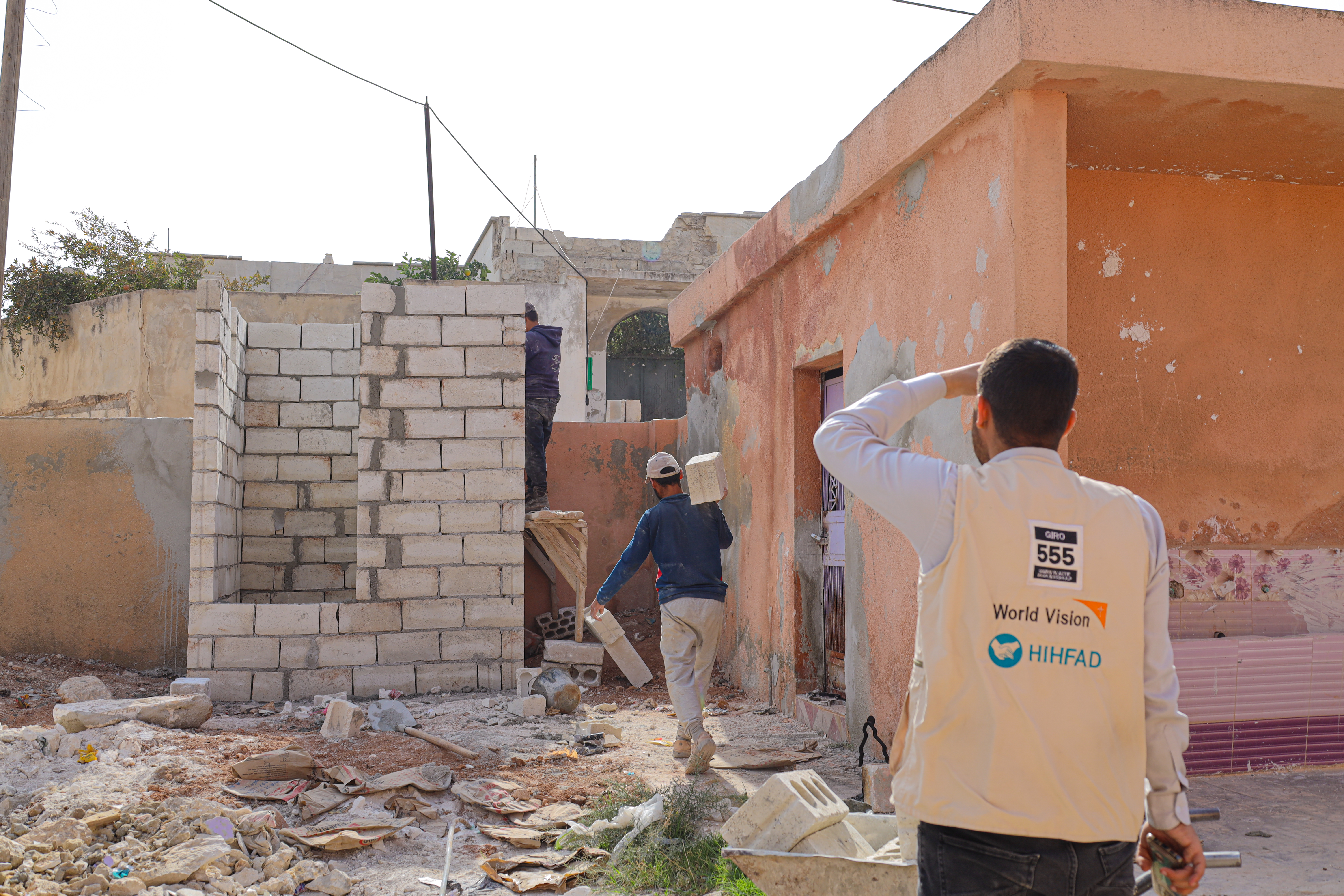 The restoration work taking place at Firyal’s school