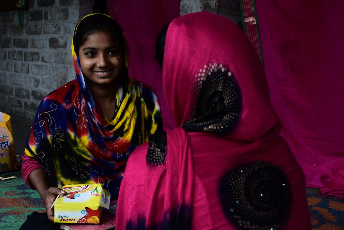 Tabassum (right) is now a member of the Sapna Girl Power group.