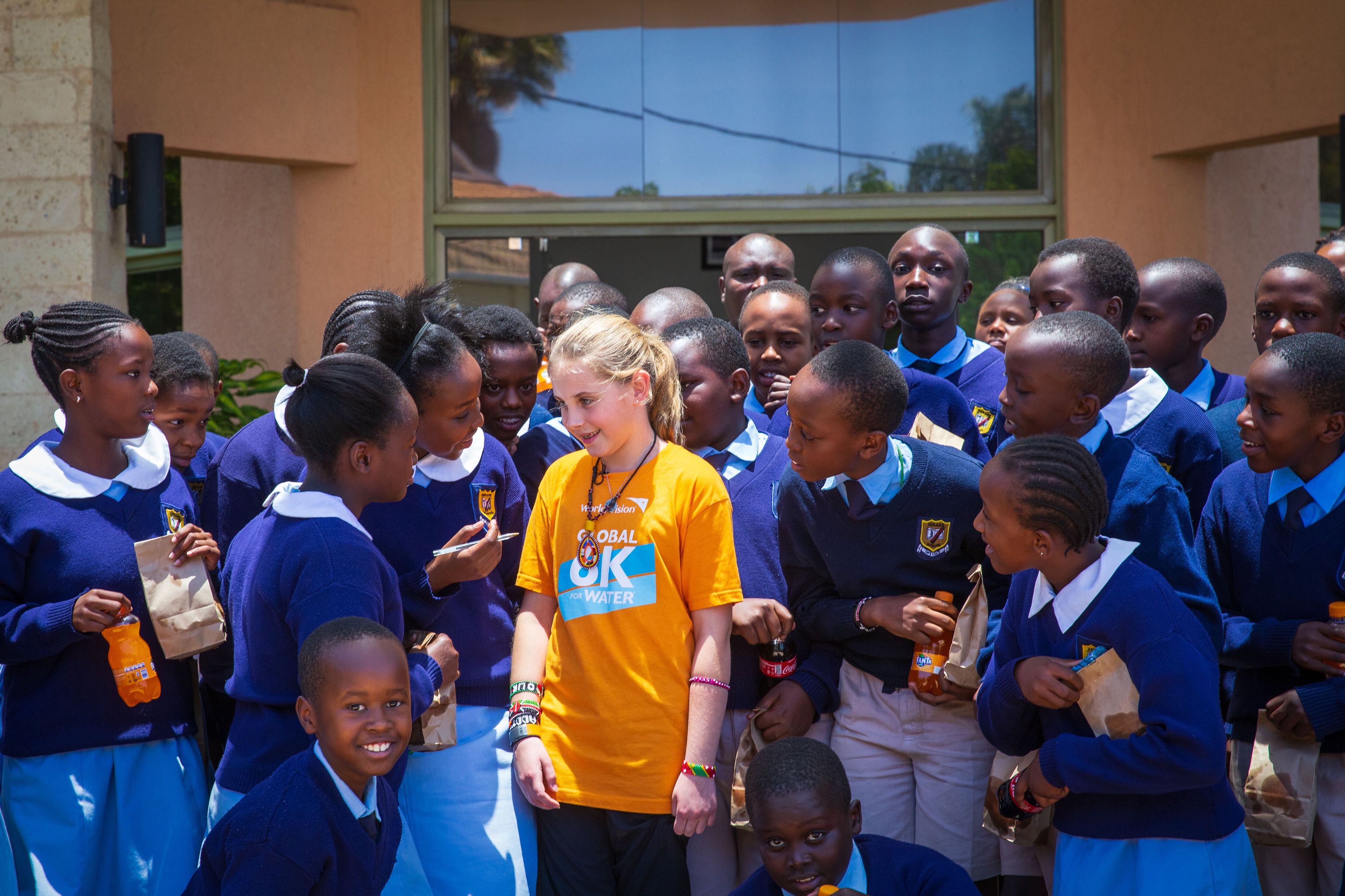 Addyson interacting with pupils from Serare School during an event at World Vision where her charity work inspired many children©World Vision/Photo by Christopher Huber.