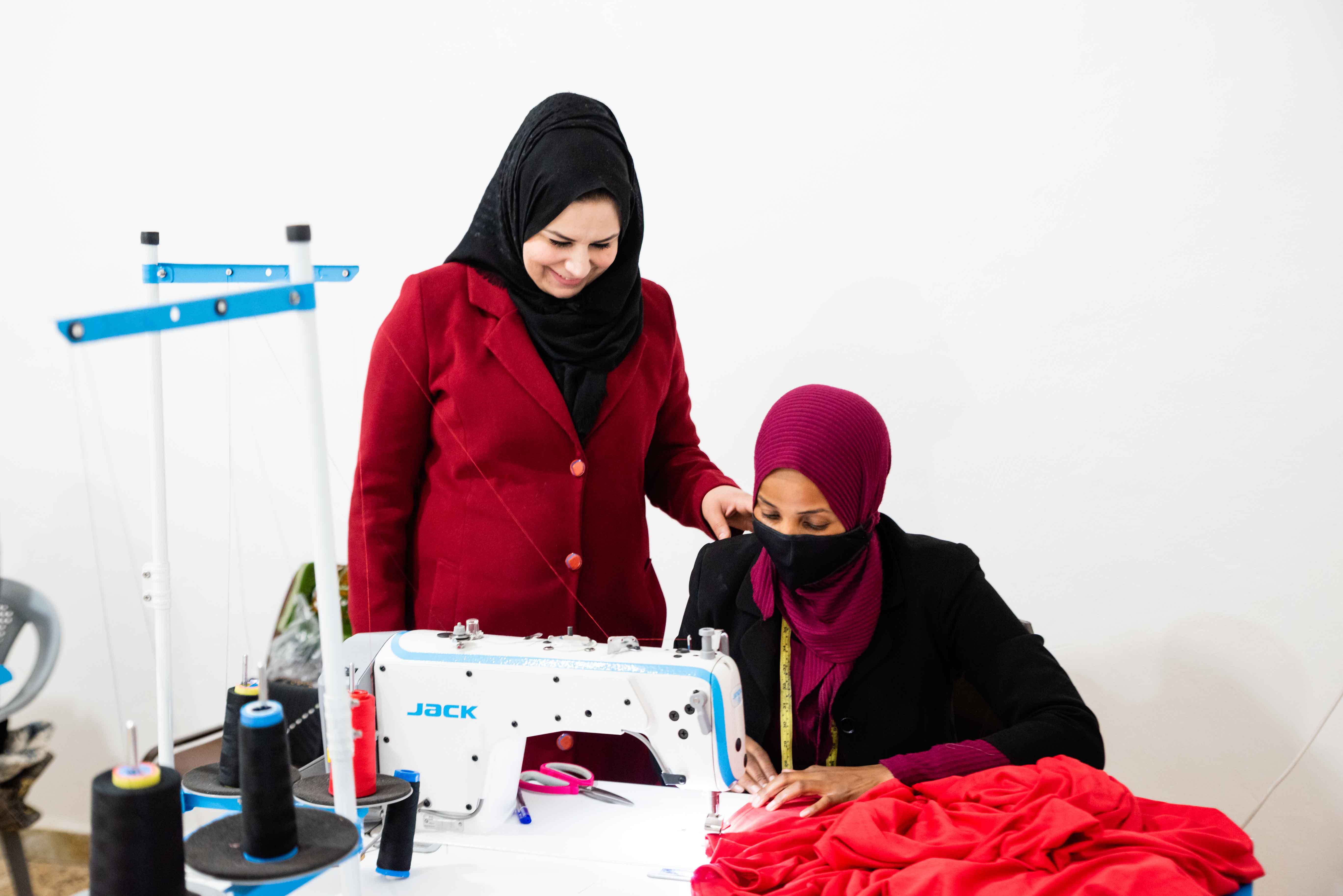 Yasmine and an employed woman during working hours