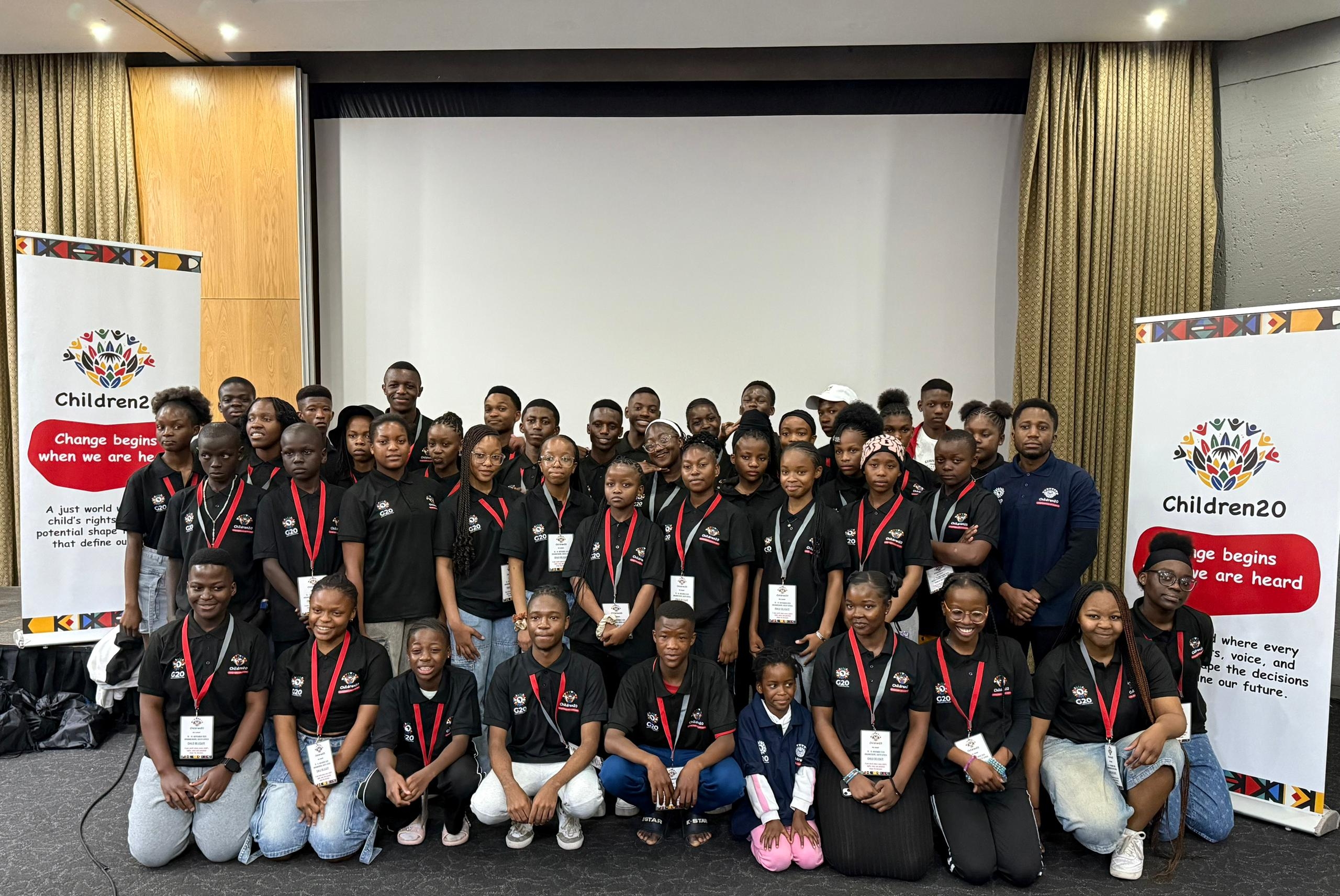 Children and adolescents gather at the Children’s Summit after an impactful day of collaboration