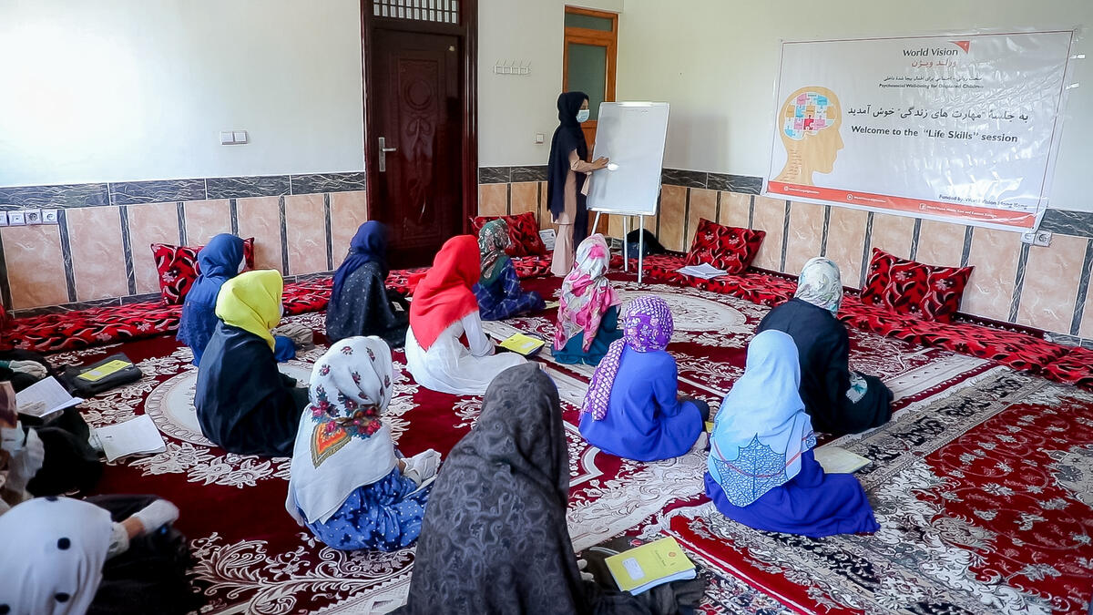 Here in Herat, Zahira has the opportunity to learn with other girls.