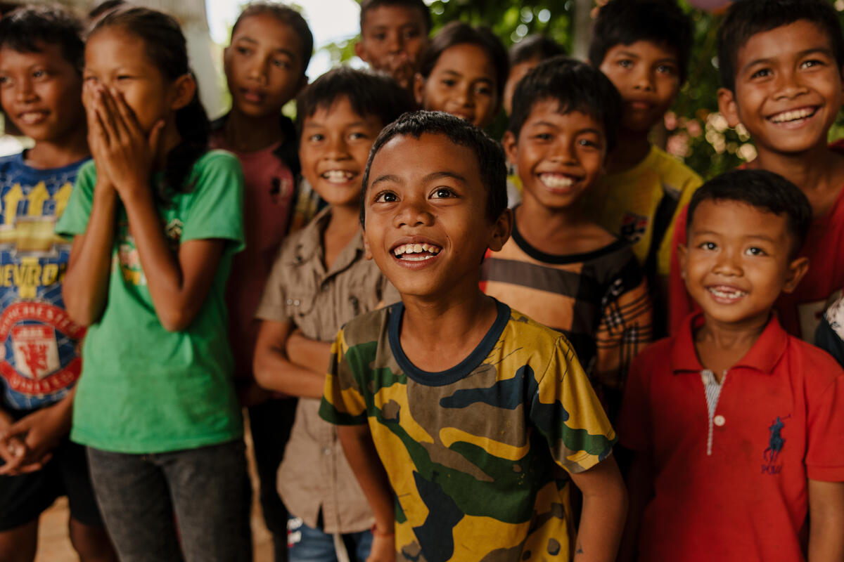 Children smiling in Cambodia