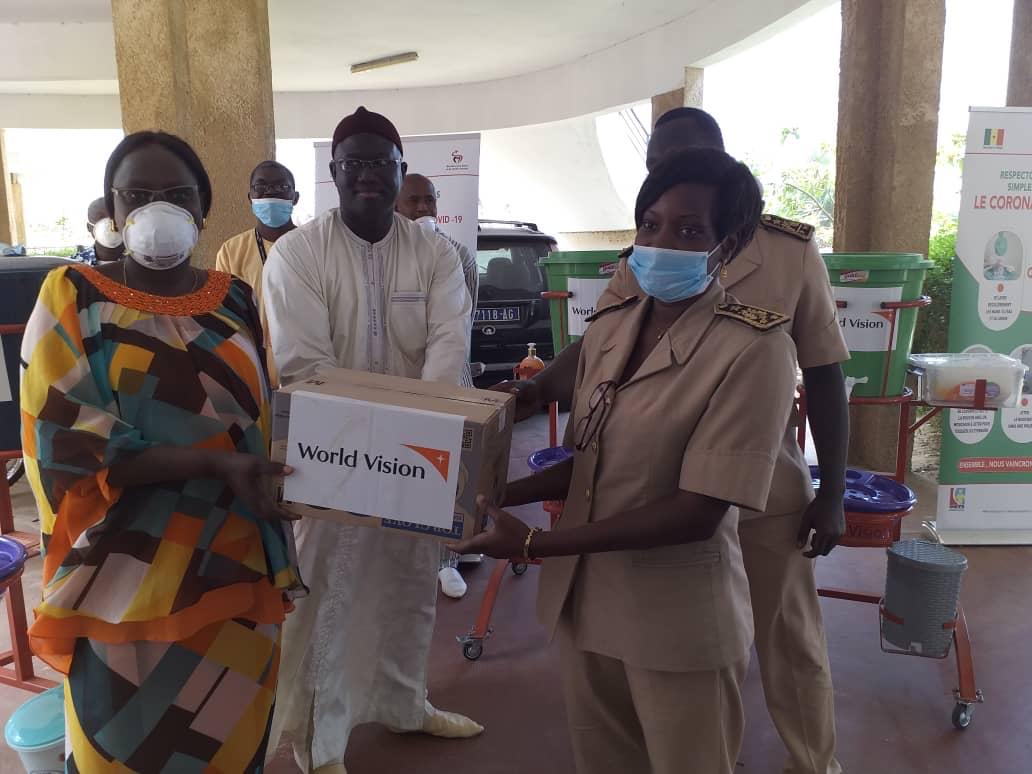 Ceremony of the delivery of materials to the governor of Fatick region who leads the local committee of epidemics management